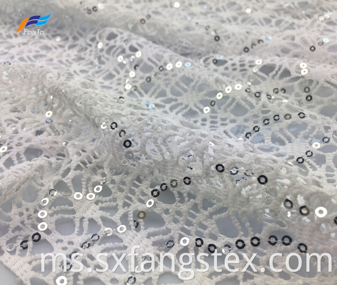 Polyester Water Soluble Embroidered Lace Ladies Dress Fabric 1